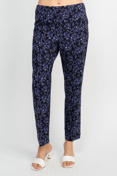 Counterparts Mid Waist Pull On Multi Print Pencil Cut Stretch Rayon Pants