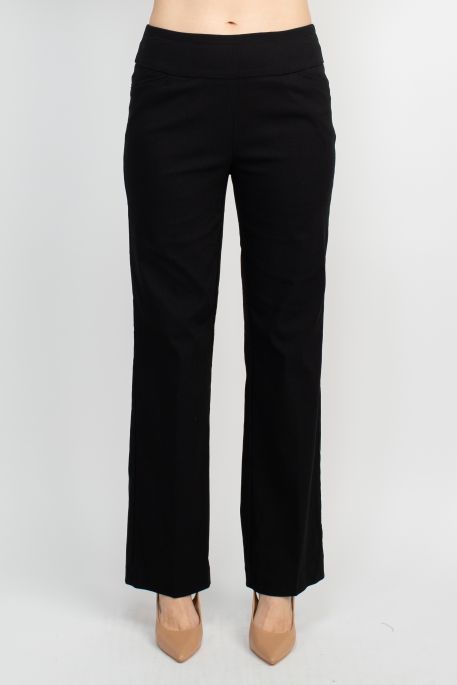 Counterparts Midwaist Banded Waist Solid Straight Rayon Pant