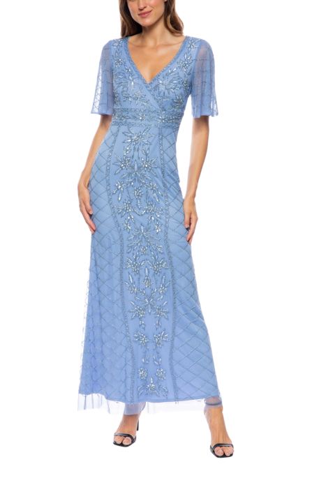 Marina V-Neck Sequin Gown