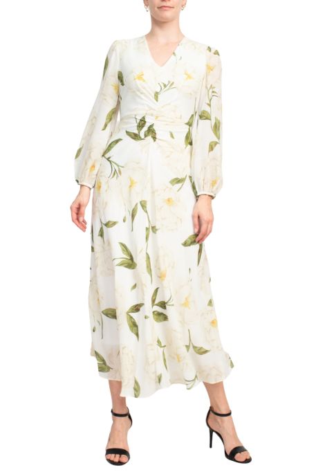 Taylor Floral Strech Crepe Midi Dress