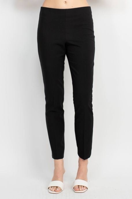 Adrianna Papell Mid Waist Solid Bi-Stretch Pull On Skinny Stretch Crepe Pants