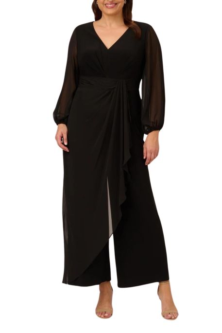 Adrianna Papell Long Sleeve Jersey Jumpsuit