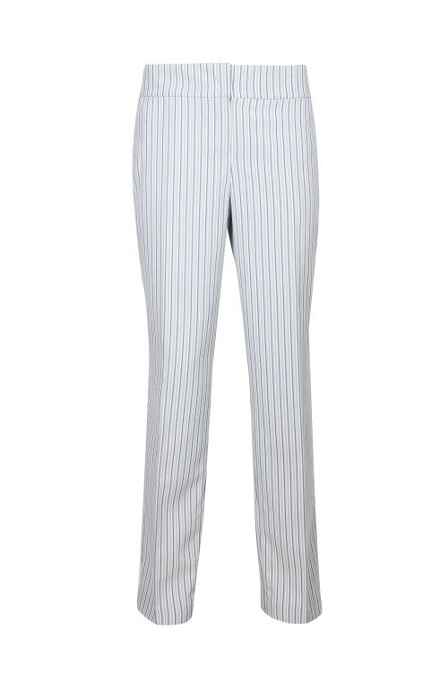 Evan Picone Mid Waist Hook and Zipper Closure Stripe Textured Crepe Pants
