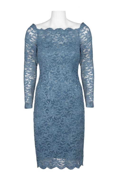 Decode Scalloped Neck Long Sleeve Illusion Zipper Back Embroidered Floral Lace Dress