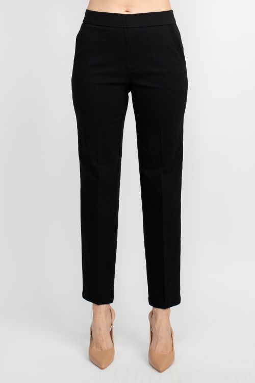 Counterparts Mid Waist Pull On Solid Straight Pants