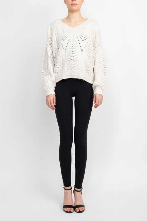 Philosphy V- Neck Long Sleeves Knit Top