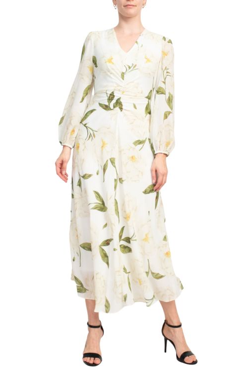 Taylor Floral Strech Crepe Midi Dress