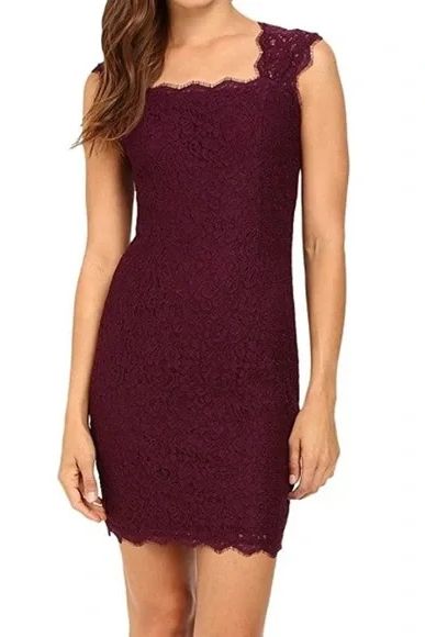 Adrianna Papell Square Neck Sleeveless Cutout Back Zipper Back Floral Lace Dress