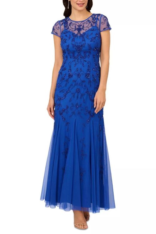 Adrianna Papell Embellished Godet Gown