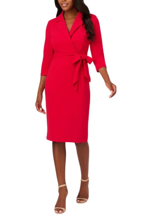 Adianna Papell wrap front crepe sheath dress