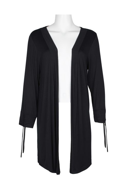 Anne Rose Open Front Long Sleeve Rayon Jacket