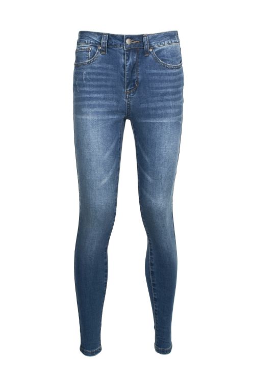 Velvet Heart Mid Waist Skinny Jeans Stretch Button & Zipper Fly Closure Denim Pants with Pockets