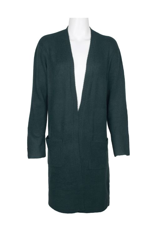 Velvet Heart Open Front Long Sleeve Ribbed Cuffs and Hem Knit Jacket with Pockets