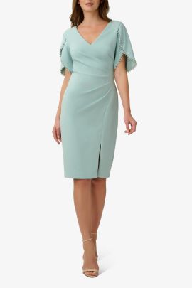 Adrianna Papell Day Pearl Embellished Knit Crepe Sheath Dress
