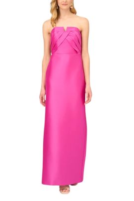 Aidan Mattox strapless mikado gown with pleated bodice gown